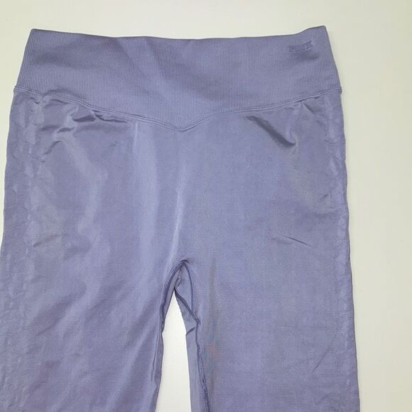 🔥PINK Victoria's Secret Purple High-Waisted SATIN SEAMLESS LEGGINGS Sz XXL New - Picture 3 of 6
